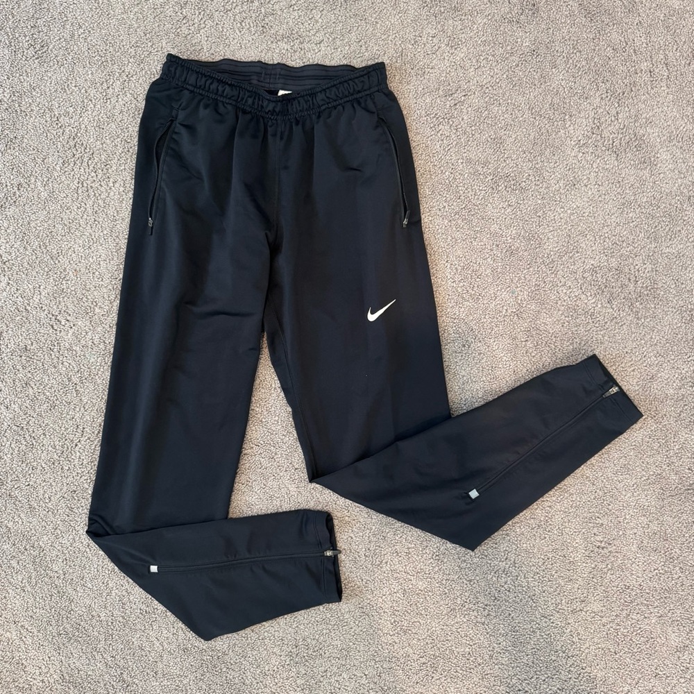 Nike Black Dri-Fit Pants with White Logo